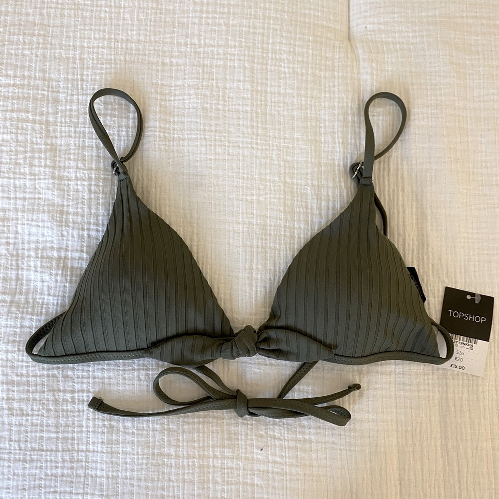 Topshop Olive Triangle Bikini Top